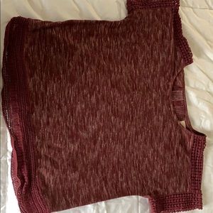 Crop T-shirt- maroon colored.